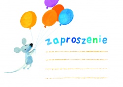 Zaproszenia - Na kinderbal - "Mysz z balonikiem"