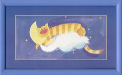 Obrazki - Dla dzieci - "Śpiący kot na chmurze"