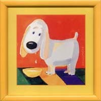 Obrazki - Dla dzieci - "Pies z miską"