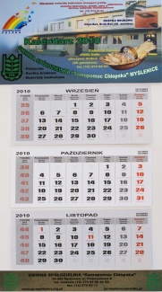 Usługi - Kalendarze - Kalendarz trójdzielny